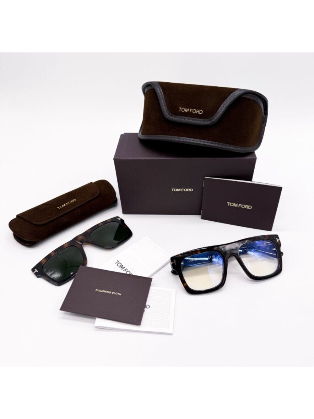 NEW TOM FORD SUNGLASSES TOM FORD TF6068 052 HAVANA GREEN MEN CLIP-ON FT6068 052